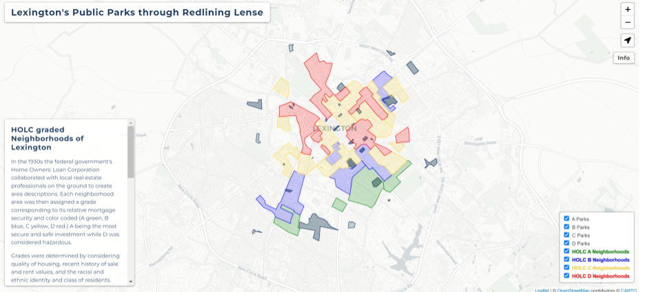 Lexington's Public Parks Through Redlining Lense